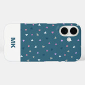 Moderne Monogram iPhone Hoesje met Hartjes (Achterkant (horizontaal))
