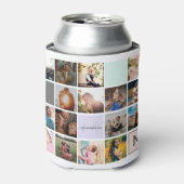 Moderne monogram je familie 16 foto-collage raster blikjeskoeler (Blikje Voorkant)