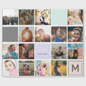 Moderne monogram je familie 16 foto-collage raster cadeaupapier (Vlak)