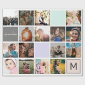 Moderne monogram je familie 16 foto-collage raster cadeaupapier (Vlak)