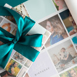 Moderne monogram je familie 16 foto-collage raster cadeaupapier<br><div class="desc">Modern monogram je familie 16 foto-collage raster.</div>