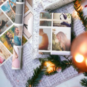 Moderne monogram je familie 16 foto-collage raster cadeaupapier