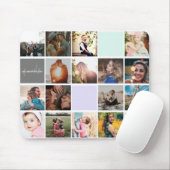Moderne monogram je familie 16 foto-collage raster muismat (Met muis)