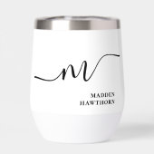 Moderne Monogram Kalligrafie Zwart Wit Bruidsmeisj (Achterkant)