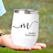 Moderne Monogram Kalligrafie Zwart Wit Bruidsmeisj