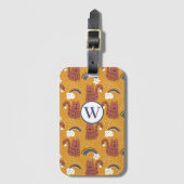 Moderne Monogram Kat Bagagelabel (Voorkant (verticaal))