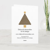 Moderne Monogram Kerstboom Kaart - Chocolade (Achterkant)