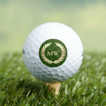 Moderne Monogram krans Aangepaste naam Golf Gold G