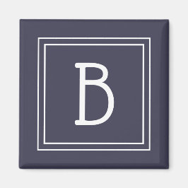 Moderne Monogram Letter Initiaal Sjabloon Blauw Wi Magneet