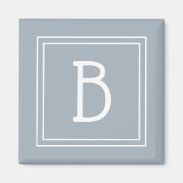 Moderne Monogram Letter Initiaal Sjabloon Blauw Wi Magneet