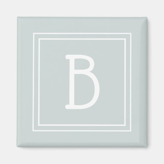Moderne Monogram Letter-Initiaal Sjabloon Chic Gre Magneet (Voorkant)