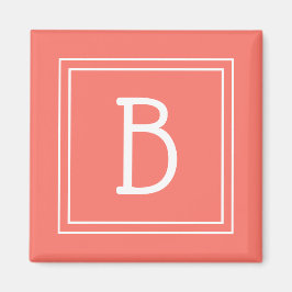 Moderne Monogram Letter Initiaal Sjabloon Cute Cor Magneet