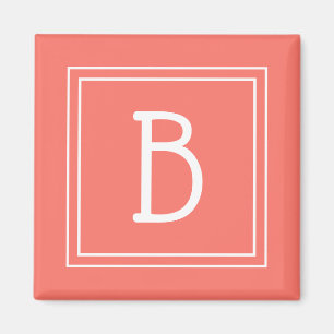 Moderne Monogram Letter Initiaal Sjabloon Cute Cor Magneet
