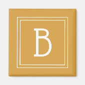 Moderne monogram Letter Initiaal Sjabloon Geel Magneet (Voorkant)