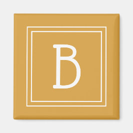 Moderne monogram Letter Initiaal Sjabloon Geel Magneet