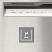 Moderne Monogram Letter Initiaal Sjabloon Grijs Wi Magneet (Insitu (Vaatwasser))