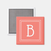 Moderne Monogram Letter Initiaal Sjabloon Lief Kor Magneet (Voorkant / Achterkant)