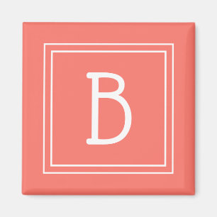 Moderne Monogram Letter Initiaal Sjabloon Lief Kor Magneet