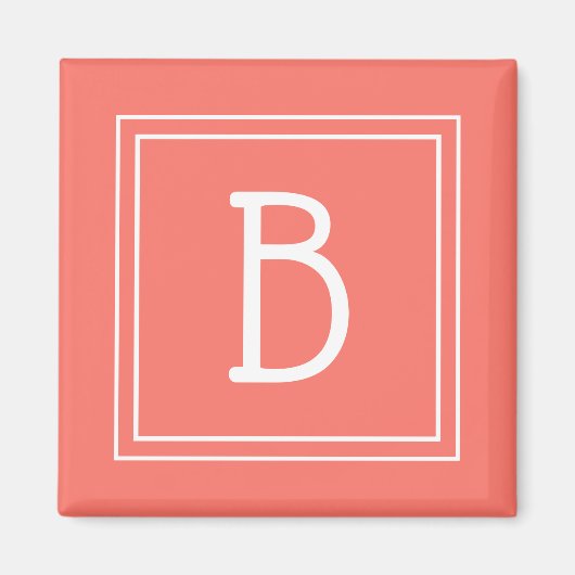 Moderne Monogram Letter Initiaal Sjabloon Lief Kor Magneet (Voorkant)