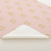 Moderne monogram Letter-schrijfmachine Typografie  Sherpa Deken (3/4)