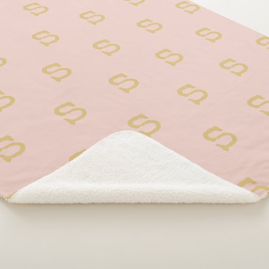 Moderne monogram Letter-schrijfmachine Typografie  Sherpa Deken (3/4)