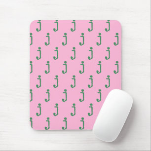 Moderne Monogram Letter Typewriter Typografie Roze Muismat