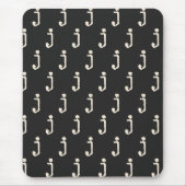 Moderne Monogram Letter Typewriter Typografie Zwar Muismat (Voorkant)
