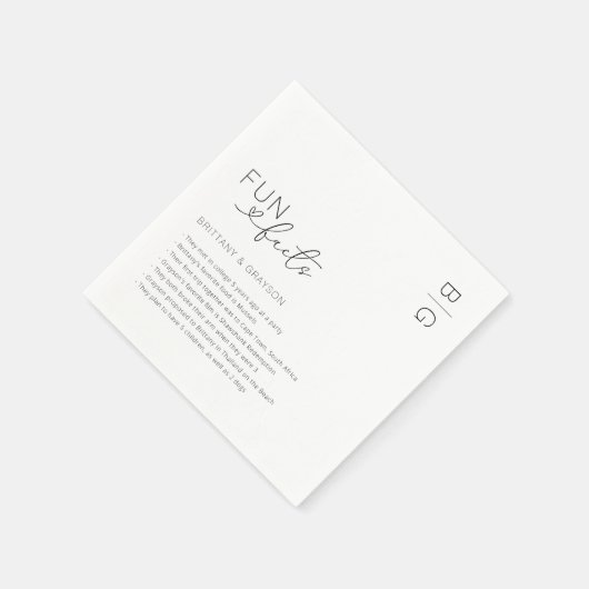 Moderne Monogram Leuke Feiten Bruiloft Servet (Hoek)