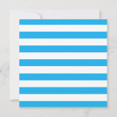 Moderne monogram lichte blauwe strepes gezinsheren kaart (Achterkant)