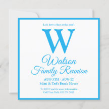 Moderne monogram lichte blauwe strepes gezinsheren