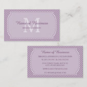 Moderne Monogram Lichte Paarse Quatrefoil Met Naam Visitekaartje (Voorkant / Achterkant)