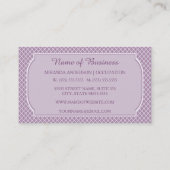 Moderne Monogram Lichte Paarse Quatrefoil Met Naam Visitekaartje (Achterkant)