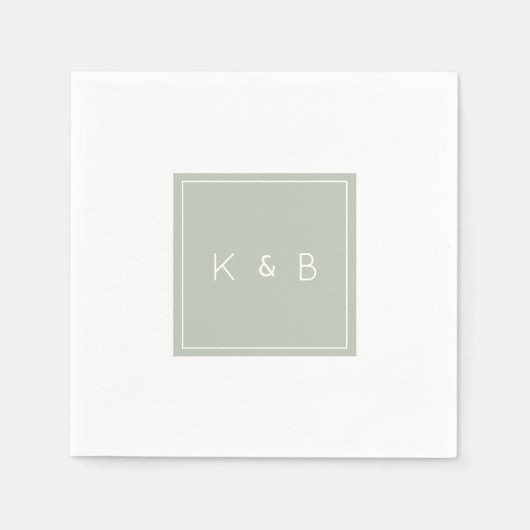 Moderne monogram lichte slokstaart servet (Voorkant)