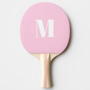 Moderne monogram lichtroze aangepaste initiaal let tafeltennisbatje
