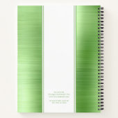 Moderne monogram limegroene zakelijke notitieboek (Achterkant)