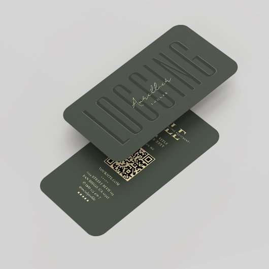 Moderne Monogram Logging Logger Donkergroen Goud Visitekaartje