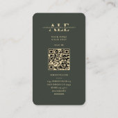 Moderne Monogram Logging Logger Donkergroen Goud Visitekaartje (Achterkant)