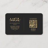 Moderne Monogram Logistiek Elegant Zwart Visitekaartje (Achterkant)