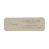 Moderne Monogram Logo Beige Consultant Etiket (Voorkant)