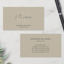Moderne Monogram Logo Beige Consultant