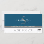 Moderne Monogram Logo Business Cadeaubon (Voorkant)