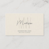 Moderne Monogram Logo Cream Weddingplanner Visitekaartje (Voorkant)
