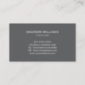 Moderne Monogram Logo Gray Consultant Visitekaartje (Achterkant)