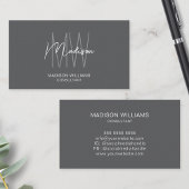 Moderne Monogram Logo Gray Consultant Visitekaartje