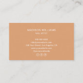 Moderne Monogram Logo Nail Artist Visitekaartje (Achterkant)