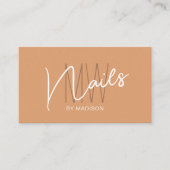 Moderne Monogram Logo Nail Artist Visitekaartje (Voorkant)
