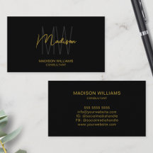 Moderne Monogram Logo Zwart Goud Consultant