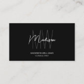 Moderne Monogram Logo Zwart Wit Consultant Visitekaartje (Voorkant)