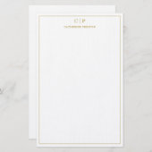 Moderne Monogram Luxe Gouden Persoonlijke Briefpap Briefpapier (Voorkant / Achterkant)