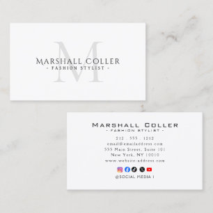 Moderne Monogram Luxe Visitekaart Visitekaartje